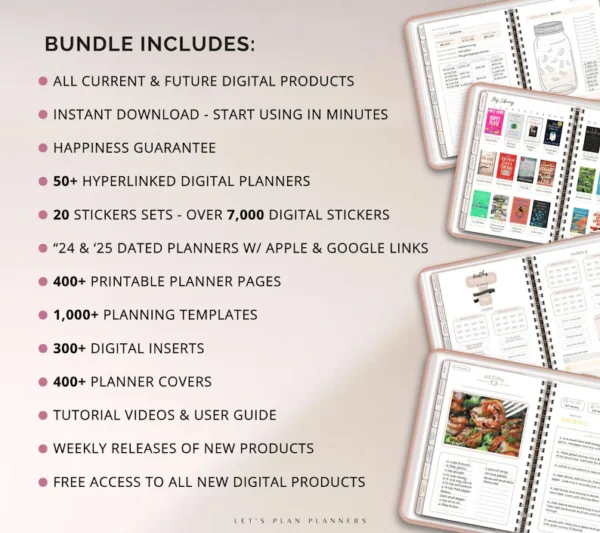 Digital Planner Digital Sticker Whole Shop Bundle Budget Fitness Notebook Goal Meal Planning for iPads Phones Tablets GoodNotes 2025 Planner - Image 2