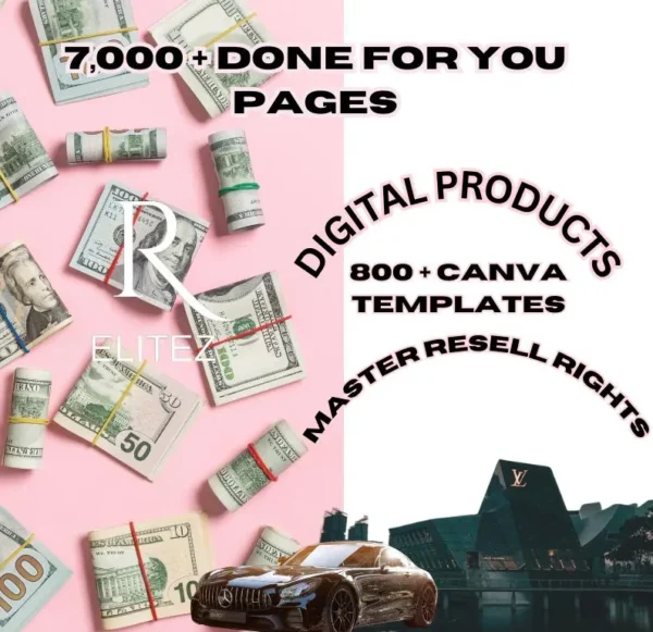 7000+ Done For You PLR MRR Digital Products Bundle Passive Income Marketing Guide Ebook digital planners Master Resell Rights DFY