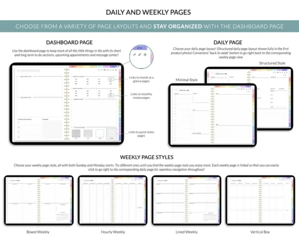 Digital Planner, Goodnotes Planner, iPad Planner, Notability Planner, Dated Digital Planner, 2024 2025 Undated Planner - Image 5