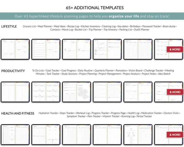 Digital Planner, Goodnotes Planner, iPad Planner, Notability Planner, Dated Digital Planner, 2024 2025 Undated Planner - Image 4