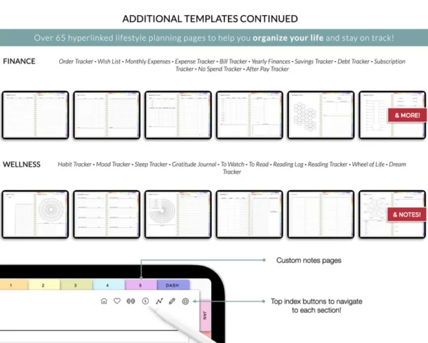 Digital Planner, Goodnotes Planner, iPad Planner, Notability Planner, Dated Digital Planner, 2024 2025 Undated Planner - Image 3