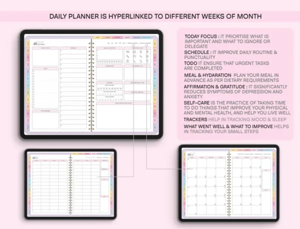 All-in-One Digital Planner 2024, 2025, 2026, Digital Planner, Digital Journal, Digital Goodnotes Template, Weekly, Daily Planner, Notability - Image 6
