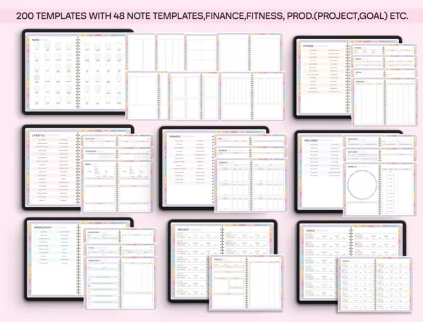 All-in-One Digital Planner 2024, 2025, 2026, Digital Planner, Digital Journal, Digital Goodnotes Template, Weekly, Daily Planner, Notability - Image 3