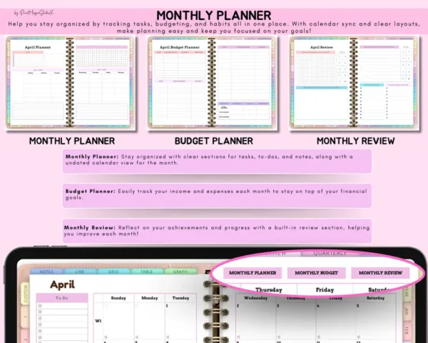 All-in-One Digital Planner 2024, 2025, 2026, Digital Planner, Digital Journal, Digital Goodnotes Template, Weekly, Daily Planner, Notability - Image 5