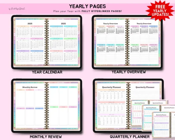 All-in-One Digital Planner 2024, 2025, 2026, Digital Planner, Digital Journal, Digital Goodnotes Template, Weekly, Daily Planner, Notability - Image 4