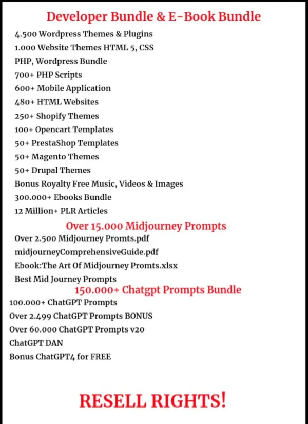 30+ Million Resell Digital Products Bundle Ideal for Passive Income, Featuring Private Label Rights & Master Resell Rights (MRR) (PLR) - Image 2