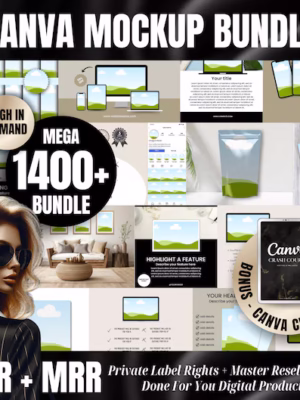 PLR MRR Canva Mockup Template Bundle Master Resell Rights Digital Products Best Seller PLR Digital Products Digital Top Sellers Done For You