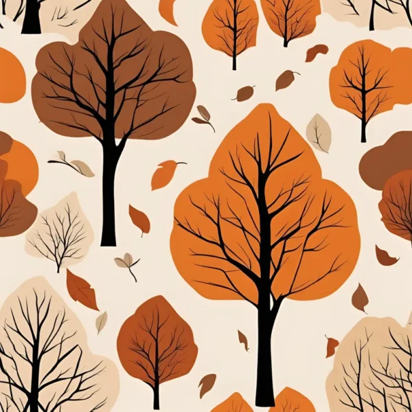 Autumn Trees - Printable Wall Art - Fall Foliage Digital Download for Cozy Home Decor