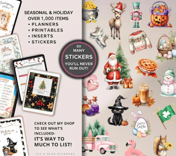Digital Planner Digital Sticker Whole Shop Bundle Budget Fitness Notebook Goal Meal Planning for iPads Phones Tablets GoodNotes 2025 Planner - Image 5