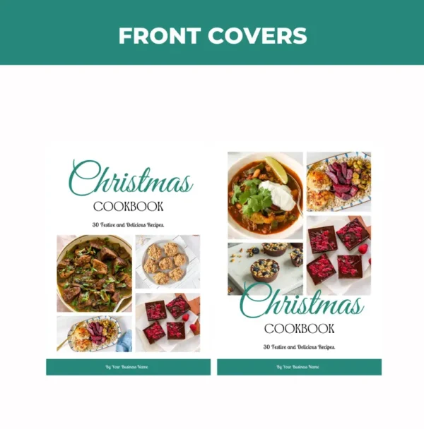 30 Christmas Recipes, Canva Cookbook Template, PLR Digital Product, Canva eBook Template - Image 5
