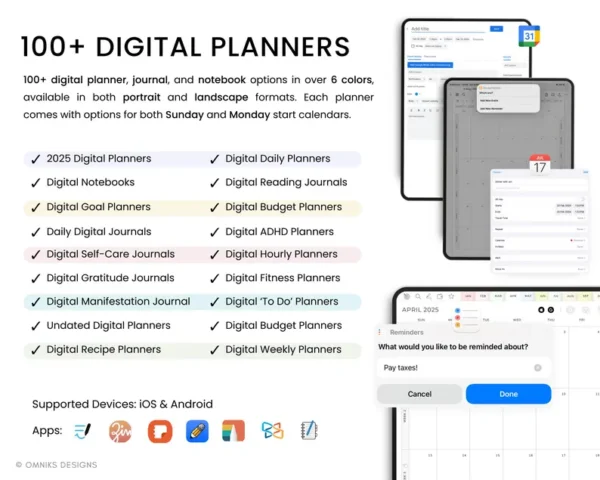 Digital Planner Goodnotes, iPad Planner, Daily Weekly Monthly Planner, Undated Planner, Notability Planner, 2025 ADHD Planner Journal Bundle - Image 7