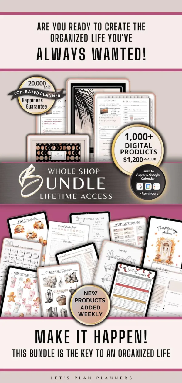 Digital Planner Digital Sticker Whole Shop Bundle Budget Fitness Notebook Goal Meal Planning for iPads Phones Tablets GoodNotes 2025 Planner - Image 10