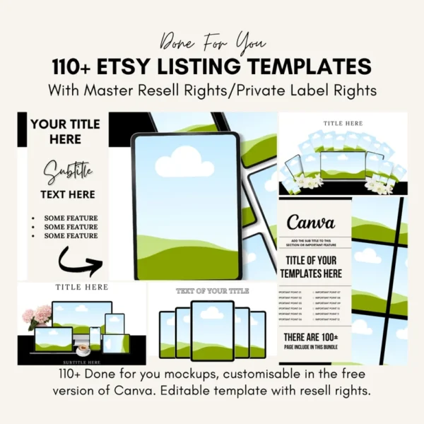 Master Resell Rights Mockup | Listing Mockups | PLR Digital Products | PLR + MRR  | Canva Templates | Done For You. - Image 3