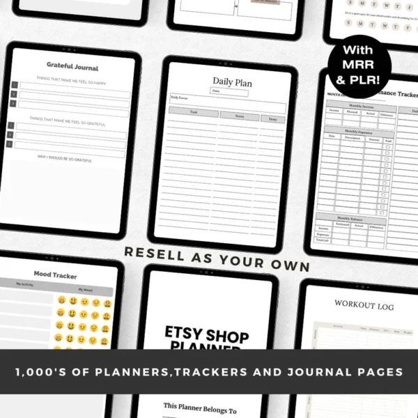 8000 Resellable Done For you digital pages, PRL Bundle, Passive Income Starter, Canva Template Bundle, Editable Printable, Ebook - Image 3
