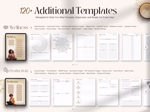Black Girl Planner, 2024 2025 Digital Planner, Life Planner, Daily Planner, Weekly Planner, Monthly Planner iPad/Tablet, GoodNotes Planner - Image 7