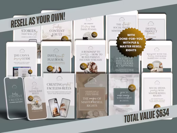 70% off all week!!! The Faceless Digital Marketing Course Bundle with PLR & Master Resell Rights, Sell Digital Products with MMR - Image 6