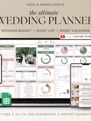 Wedding Planner Spreadsheet Wedding Budget Tracker Wedding Timeline Checklist Guest List Tracker Wedding Itinerary Seating Plan Wedding Gift