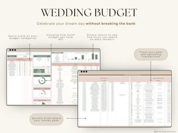 Wedding Planner Spreadsheet Wedding Budget Tracker Wedding Timeline Checklist Guest List Tracker Wedding Itinerary Seating Plan Wedding Gift - Image 3