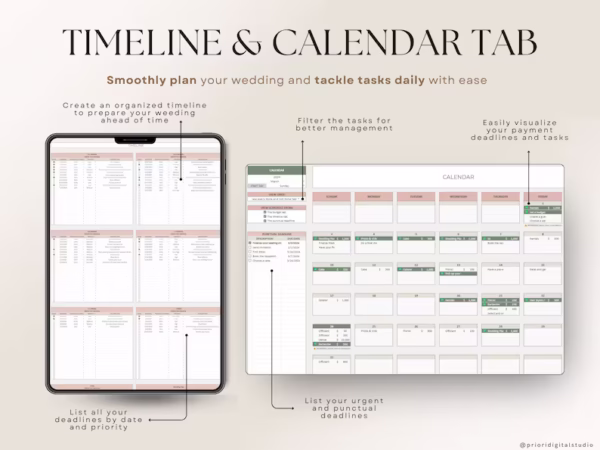 Wedding Planner Spreadsheet Wedding Budget Tracker Wedding Timeline Checklist Guest List Tracker Wedding Itinerary Seating Plan Wedding Gift - Image 2
