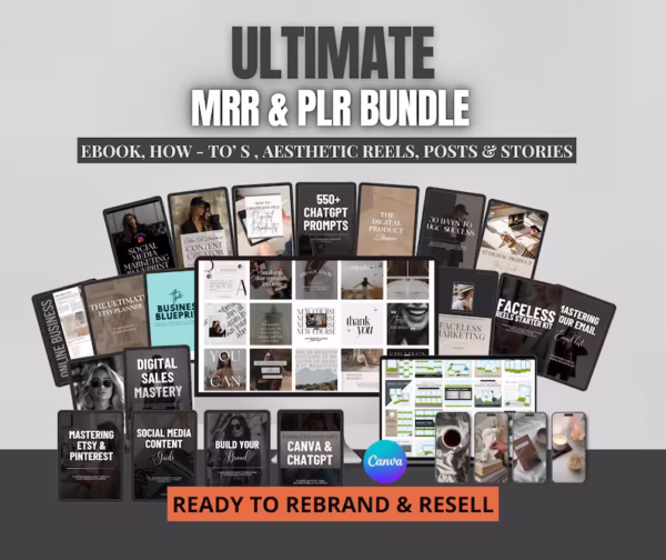 Ultimate PLR MRR Bundle Ideal for Passive Income, plr mrr Digital Products, Master Resell Rights, plr bundle, Master Resell Rights Education